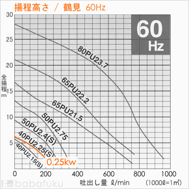 鶴見(ツルミ)40PUW2.25S/60Hz
