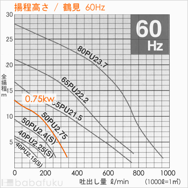 鶴見(ツルミ)50PUW2.75/60Hz
