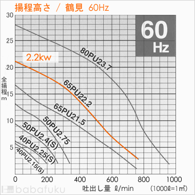 鶴見(ツルミ)65PUA22.2/60Hz
