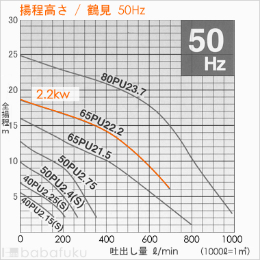 鶴見(ツルミ)65PUW22.2/50Hz